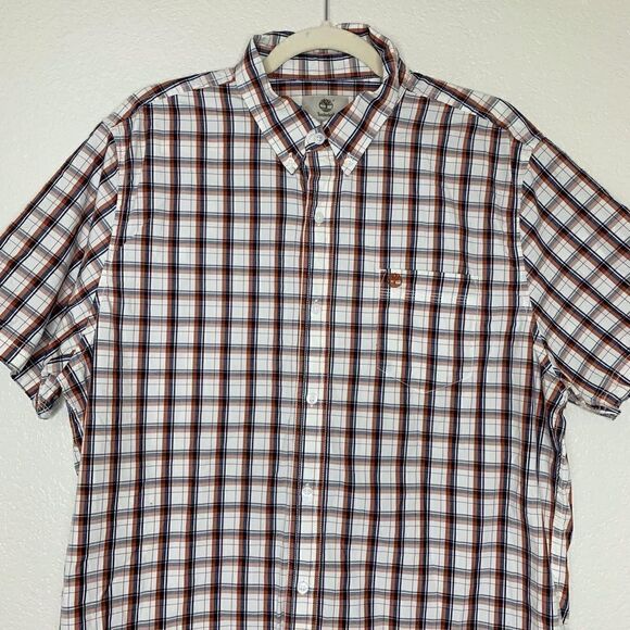 Timberland Size Large Men’s Plaid Short Sleeves Button Down Shirt - Picture 2 of 11